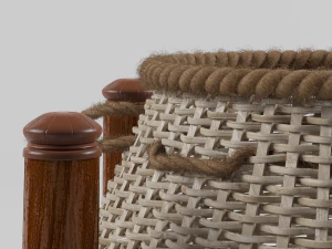 籐のバスケット 3Dモデル