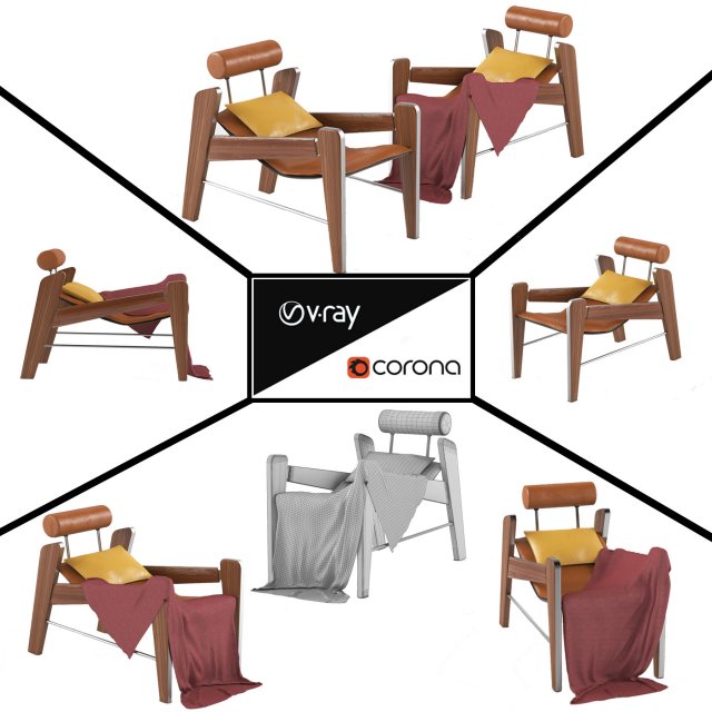 armchair 3D-Modell .c4d .max .obj .3ds .fbx .stl .blend 