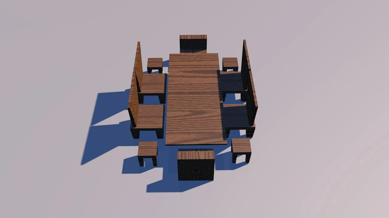 table and chairs 3D Model .c4d .max .obj .3ds .fbx .stl .blend 