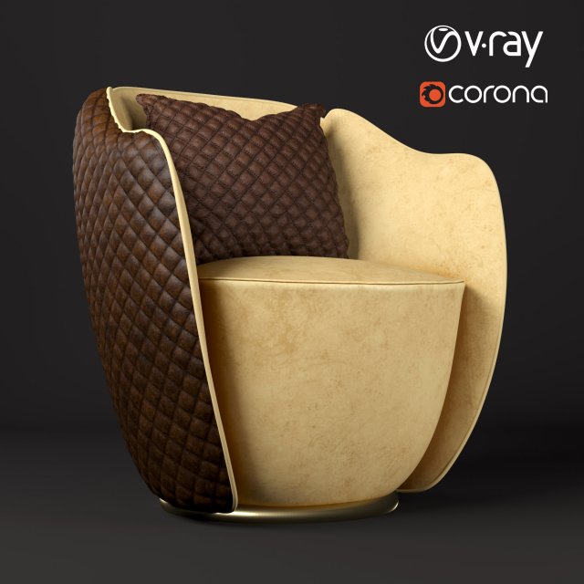 leather armchair audrey italy Modèle 3D .c4d .max .obj .3ds .fbx .stl .blend 