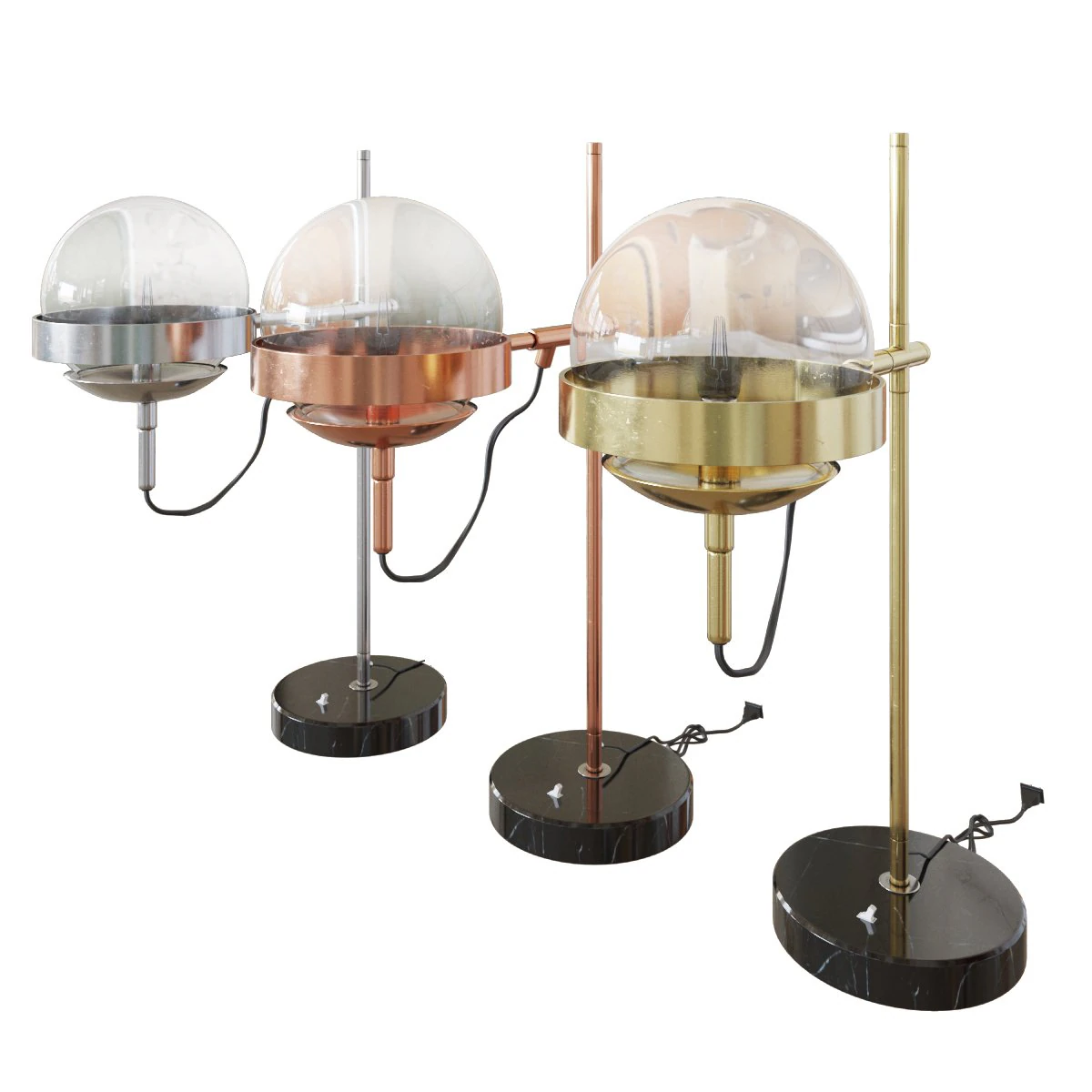 gold modern table lamp 3D Model .c4d .max .obj .3ds .fbx .stl .blend 