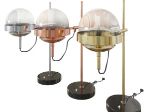 candeeiro de mesa moderno dourado Modelo 3D