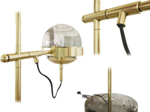 gold modern table lamp 3D Model