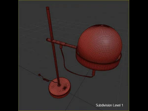 gold modern table lamp 3D Model