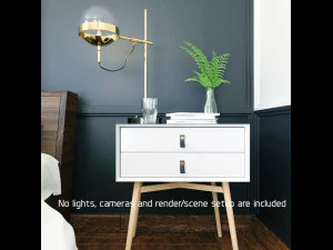 gold modern table lamp 3D Model