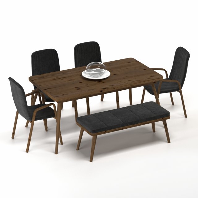 minimalist dining 3D 모델 .c4d .max .obj .3ds .fbx .stl .blend 