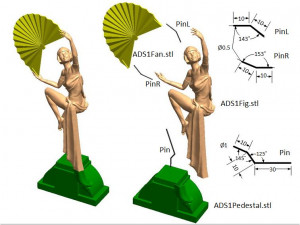 art deco sculpture1 3d printable model 3D Принт Модель