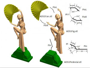 art deco sculpture1 3d printable model 3D Print Model