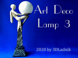 3d printable art deco lamp 3 3D Print Model