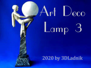 3d printable art deco lamp 3 3D Print Model