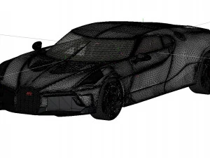 2019 bugatti la voiture noire 3D Model