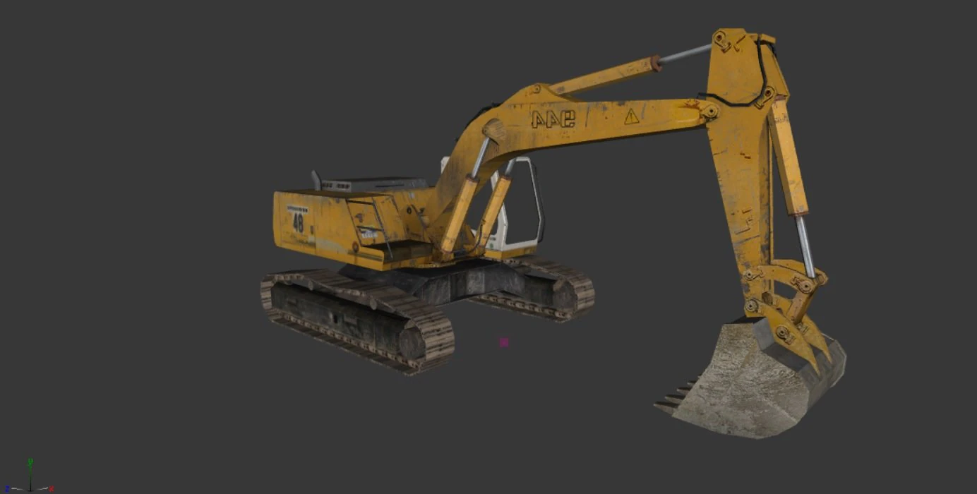 excavator 3D Model .c4d .max .obj .3ds .fbx .stl .blend 