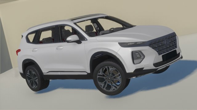 hyundai santa fe 2019 hiqh poly 3D 모델 .c4d .max .obj .3ds .fbx .stl .blend 