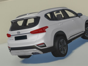 hyundai santa fe 2019 hiqh poly 3D 모델