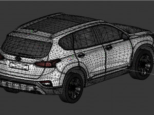 hyundai santa fe 2019 hiqh poly 3D 모델