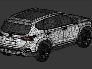 hyundai santa fe 2019 hiqh poly 3D Model