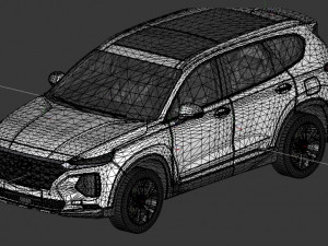 hyundai santa fe 2019 hiqh poly 3D 모델