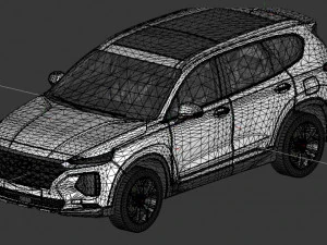 hyundai santa fe 2019 hiqh poly 3D Model