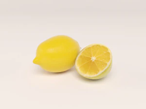 cytryna z plasterkiem cytryny Model 3D