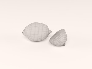 lemon with lemon slice 3D-Modell