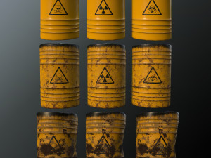 toxic waste barrels 3D Model
