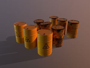 toxic waste barrels 3D Model