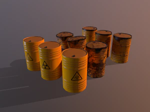 toxic waste barrels 3D Model