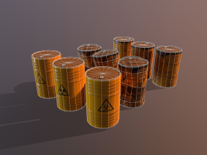 toxic waste barrels 3D Model