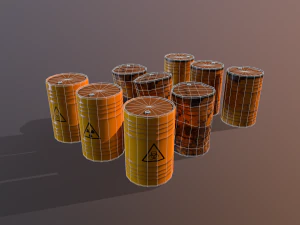 toxic waste barrels 3D Model