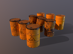 toxic waste barrels 3D Model