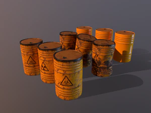 toxic waste barrels 3D Model