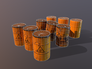 toxic waste barrels 3D Model