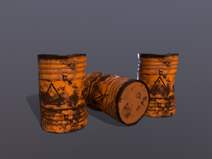 toxic waste barrels 3D Model