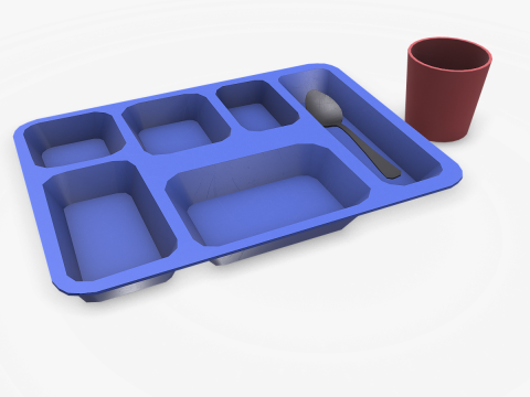 Prison Plastic Food Tray Low-poly PBR Modèle 3D