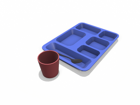 Prison Plastic Food Tray Low-poly PBR 3D Модель