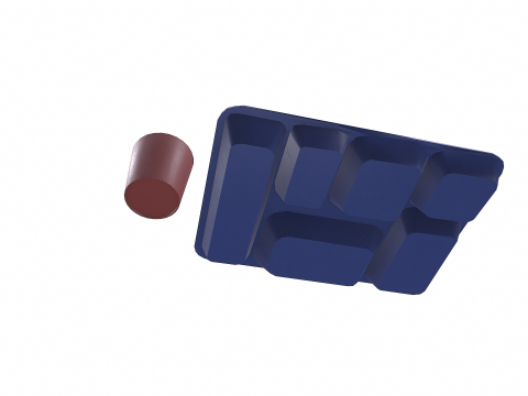 Prison Plastic Food Tray Low-poly PBR 3D Модель