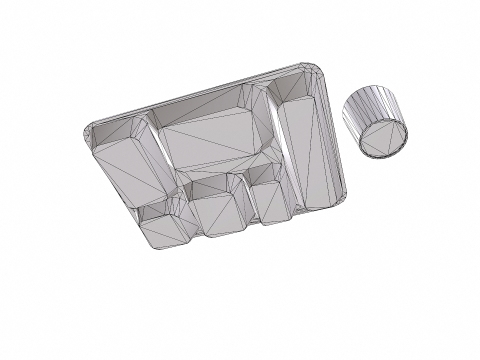 Prison Plastic Food Tray Low-poly PBR 3D Модель