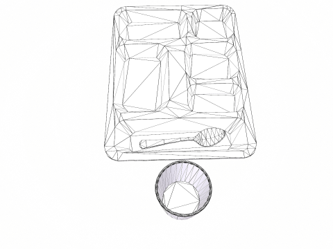 Prison Plastic Food Tray Low-poly PBR 3D Модель