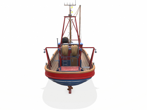 Fishing Boat 06 Low-poly PBR 3D Модель