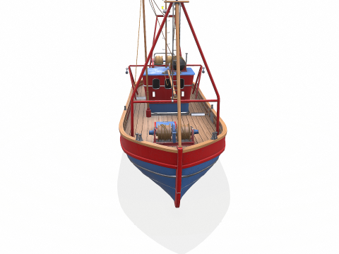 Fishing Boat 06 Low-poly PBR 3D Модель