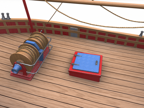 Fishing Boat 06 Low-poly PBR 3D Модель