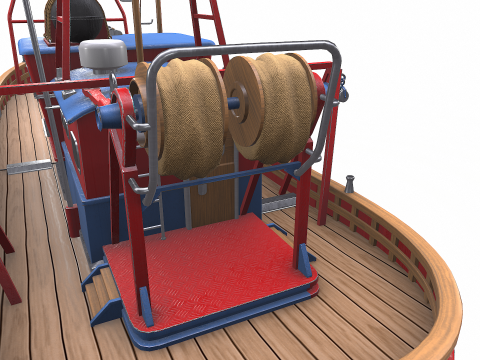 Fishing Boat 06 Low-poly PBR 3D Модель