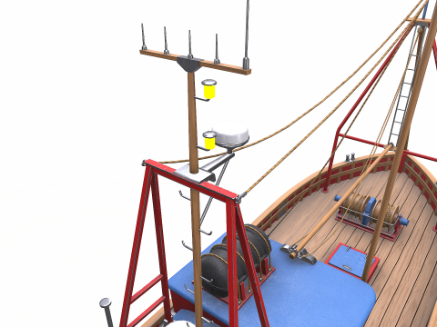 Fishing Boat 06 Low-poly PBR 3D Модель