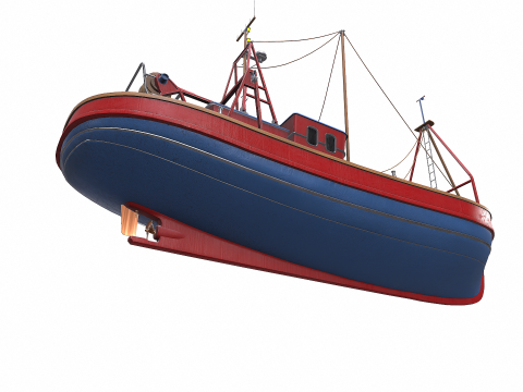 Fishing Boat 06 Low-poly PBR 3D Модель