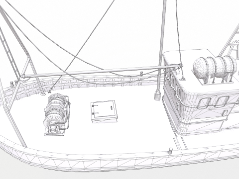 Fishing Boat 06 Low-poly PBR 3D Модель