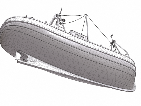 Fishing Boat 06 Low-poly PBR 3D Модель