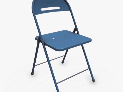 Old Metal Floding Chair Low-poly PBR 3D Модель