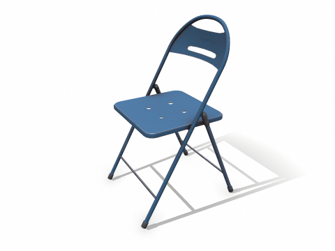 Old Metal Floding Chair Low-poly PBR 3D Модель