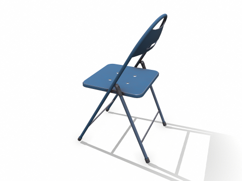 Old Metal Floding Chair Low-poly PBR 3D Модель