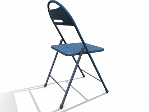 Old Metal Floding Chair Low-poly PBR 3D Модель